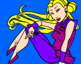 Disegno Principessa ninja  pitturato su valeria