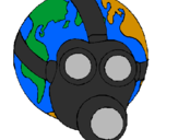 Disegno Terra con maschera anti-gas  pitturato su cristiano2001