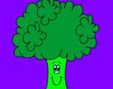Disegno Broccoli  pitturato su iustina