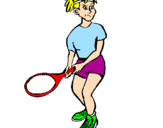 Disegno Ragazza che gioca a tennis  pitturato su carlotta mia grossi