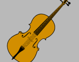 Disegno Violino pitturato su fabio