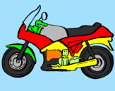 Disegno Motocicletta  pitturato su Lu Gabrieli