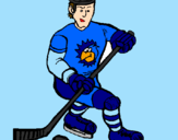 Disegno Giocatore di hockey su ghiaccio pitturato su antonio