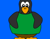 Disegno Pinguino pitturato su pinguino