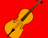Disegno Violino pitturato su rita