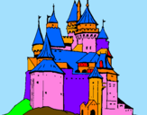 Disegno Castello medievale  pitturato su coccorella