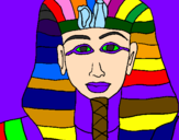 Disegno Tutankamon pitturato su cristian