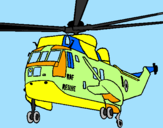 Disegno Elicottero di salvataggio  pitturato su Simone