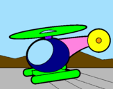 Disegno Piccolo elicottero pitturato su checco 