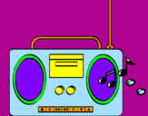 Disegno Radio cassette 2 pitturato su iustina