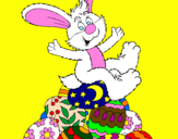 Disegno Coniglio di Pasqua pitturato su giax
