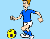 Disegno Giocatore di calcio  pitturato su antonio ( cugino)