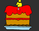 Disegno Torta di compleanno  pitturato su thomas