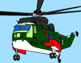 Disegno Elicottero di salvataggio  pitturato su LUIGI  