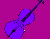 Disegno Violino pitturato su lilla