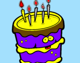 Disegno Torta di compleanno 2 pitturato su SAMUELE