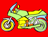 Disegno Motocicletta  pitturato su gioele