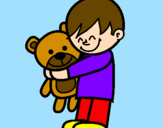 Disegno Ragazzo con teddy pitturato su Martina