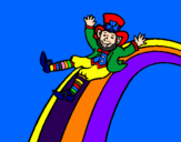 Disegno Folletto nell'arcobaleno  pitturato su pippi
