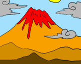 Disegno Monte Fuji pitturato su piccy