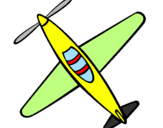 Disegno Aeroplano III pitturato su manuel