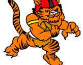 Disegno Giocatore tigre  pitturato su roby