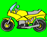 Disegno Motocicletta  pitturato su giovanna
