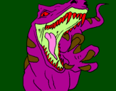 Disegno Velociraptor  II pitturato su manuel giubergia 5 anni