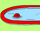 Disegno Palla in piscina pitturato su federico