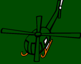 Disegno Elicottero  V pitturato su ciccio