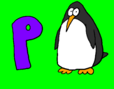 Disegno Pinguino pitturato su titti