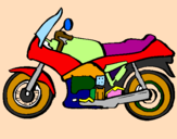 Disegno Motocicletta  pitturato su gioele