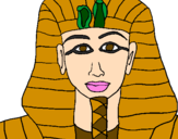Disegno Tutankamon pitturato su gigi