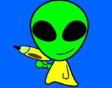 Disegno Alieno II pitturato su Gasper