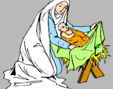 Disegno Nascita di Gesù Bambino pitturato su Chiara