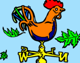 Disegno Banderuole e gallo  pitturato su ANGELO