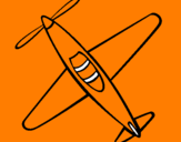 Disegno Aeroplano III pitturato su hanna