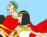 Disegno Cesare e Cleopatra  pitturato su Marta