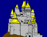 Disegno Castello medievale  pitturato su simone m