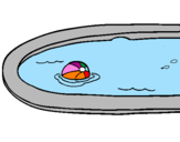 Disegno Palla in piscina pitturato su ANTONIO