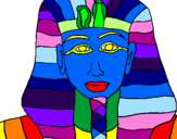 Disegno Tutankamon pitturato su Mati