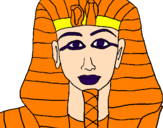 Disegno Tutankamon pitturato su tonia
