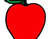Disegno mela  pitturato su mela