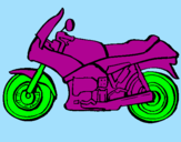 Disegno Motocicletta  pitturato su carlo c