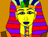 Disegno Tutankamon pitturato su drago