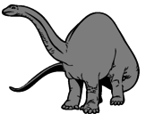Disegno Branchiosauro II pitturato su Pimpa
