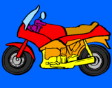 Disegno Motocicletta  pitturato su luca