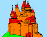 Disegno Castello medievale  pitturato su lamu