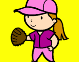Disegno Giocatrice di baseball  pitturato su SILVIA