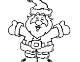 Disegno Babbo Natale felice pitturato su ì